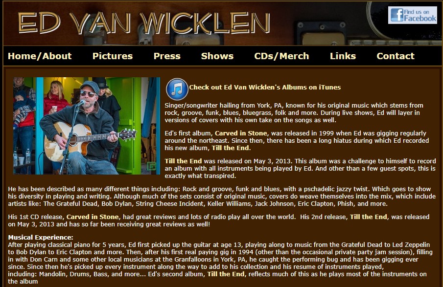 Ed Van Wicklen - Musician / Singer/Songwriter